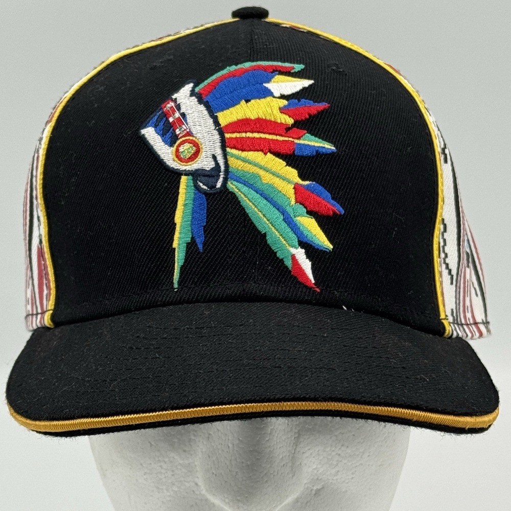 On & Off Play Ball Authentic Headdress Southwest Hat Black Fitted Cap Rare
